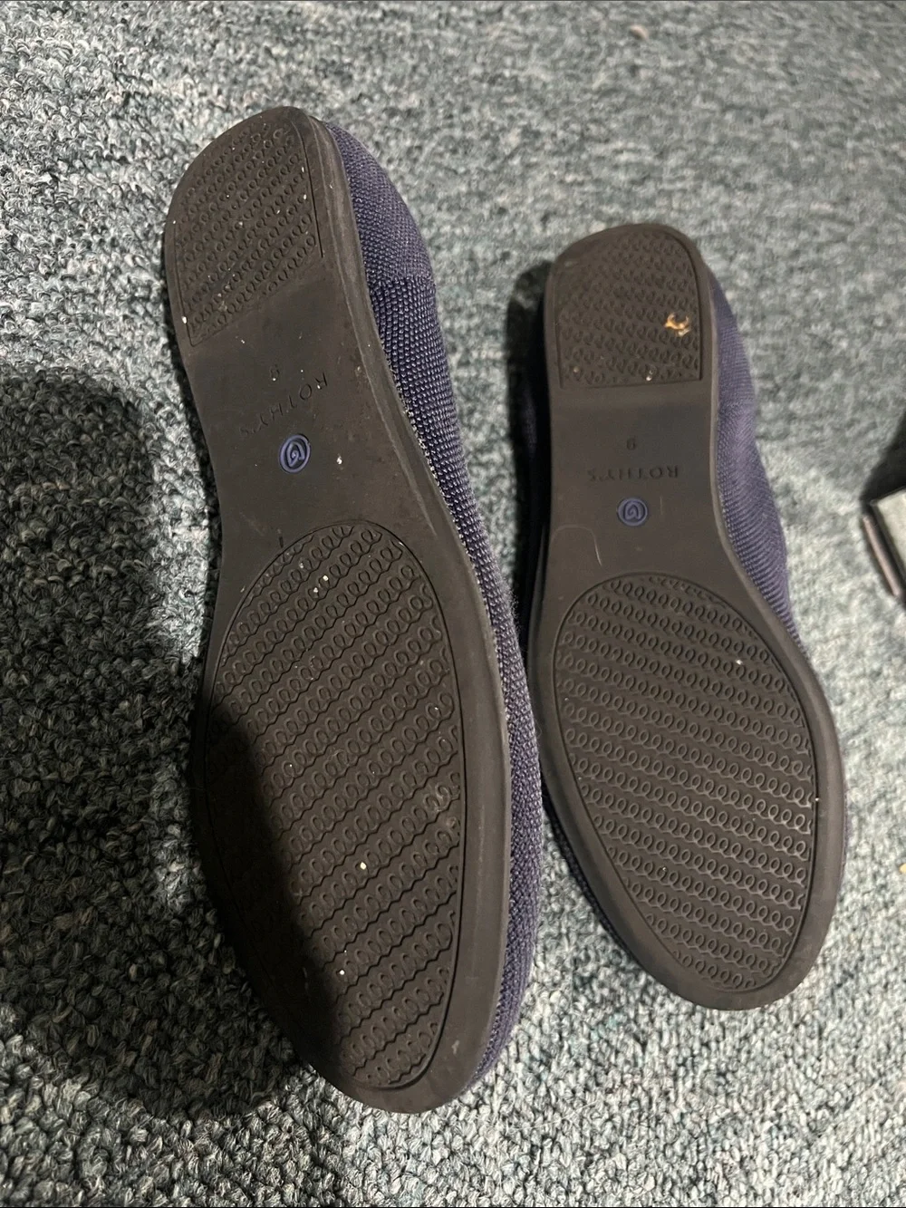 Rothy's Navy Blue Knit Slip-On Flat 9 washable